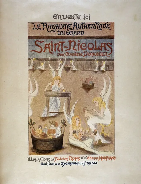 Framed Print : Le royaume authentique du grand Saint Nicolas, ca 1896. Creator: Morannes (Claire Rops), Étienne (1871-1944) Framed Print : Le royaume authentique du grand Saint Nicolas, ca 1896. Creator: Morannes (Claire Rops), Étienne (1871-1944)