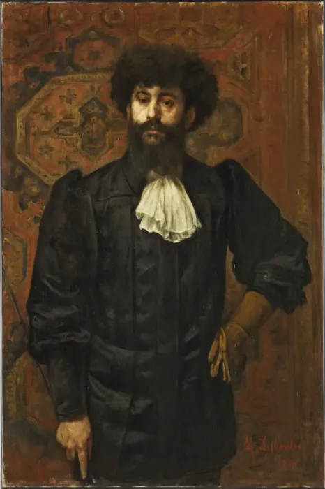 Framed Print : Le Sar Josephin Peladan (1858-1918), 1891. Creator: Desboutin, Marcellin Gilbert (1823-1902) Framed Print : Le Sar Josephin Peladan (1858-1918), 1891. Creator: Desboutin, Marcellin Gilbert (1823-1902)