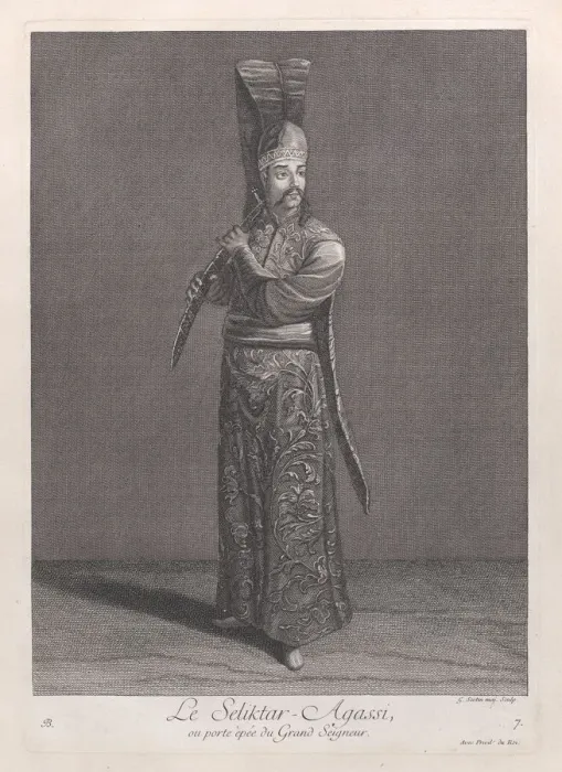 Framed Print : Le Seliktar-Agassi, ou porte epee du Grand Seigneur, 1714-15. Creator: Unknown Framed Print : Le Seliktar-Agassi, ou porte epee du Grand Seigneur, 1714-15. Creator: Unknown