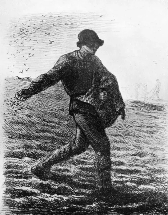 Framed Print : Le Semeur, c1850, (1913). Artist: Jean Francois Millet Framed Print : Le Semeur, c1850, (1913). Artist: Jean Francois Millet