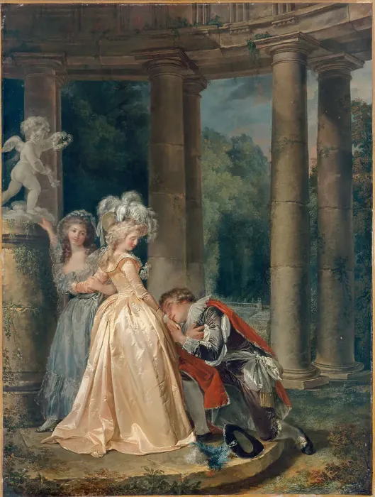 Framed Print : Le Serment à l'amour (The Oath to Love), 1786. Creator: Trinquesse, Louis Rolland (c. 1746-1800) Framed Print : Le Serment à l'amour (The Oath to Love), 1786. Creator: Trinquesse, Louis Rolland (c. 1746-1800)