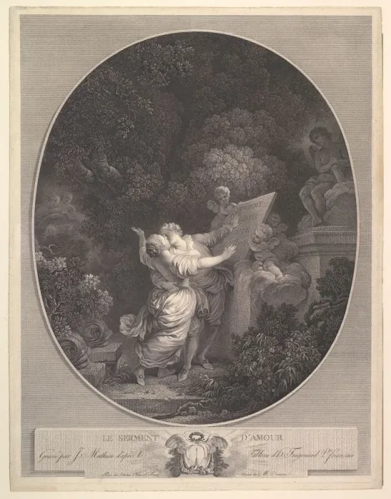 Framed Print : Le Serment d Amour. n. d. Creator: Jean Mathieu