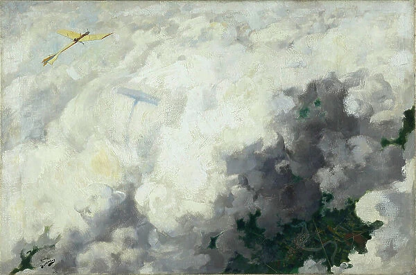 Le seul oiseau qui vole au-dessus des nuages (The Only Bird That Flies above the Clouds), 1910. Creator: Devambez, André Victor Édouard (1867-1943)