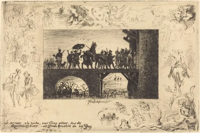 Framed Print : Le soir meme... (The same evening... ), 1878. Creator: Felix Hilaire Buhot Framed Print : Le soir meme... (The same evening... ), 1878. Creator: Felix Hilaire Buhot