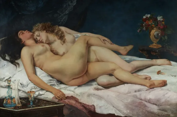 Framed Print : Le sommeil, 1866. Creator: Gustave Courbet Framed Print : Le sommeil, 1866. Creator: Gustave Courbet