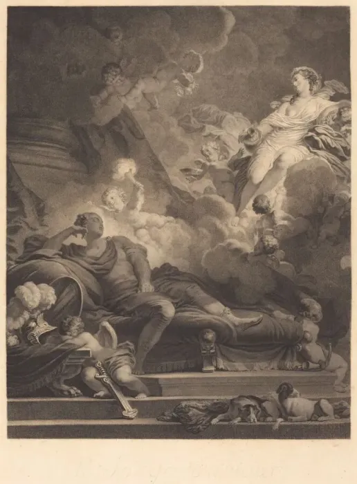 Framed Print : Le Songe d Amour (Loves Dream), 1785. Creator: Nicolas-Francois Regnault Framed Print : Le Songe d Amour (Loves Dream), 1785. Creator: Nicolas-Francois Regnault