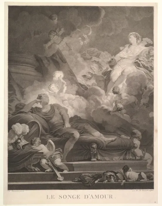 Framed Print : Le Songe d Amour. n. d. Creator: Nicolas-Francois Regnault Framed Print : Le Songe d Amour. n. d. Creator: Nicolas-Francois Regnault