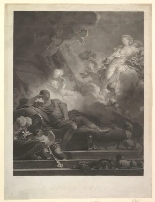 Framed Print : Le Songe d Amour. n. d. Creator: Nicolas-Francois Regnault Framed Print : Le Songe d Amour. n. d. Creator: Nicolas-Francois Regnault