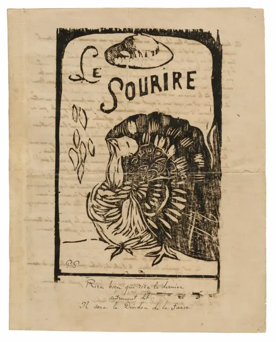Framed Print : Le sourire: Journal mechant, Mar. 1900, 1900. Creator: Paul Gauguin Framed Print : Le sourire: Journal mechant, Mar. 1900, 1900. Creator: Paul Gauguin