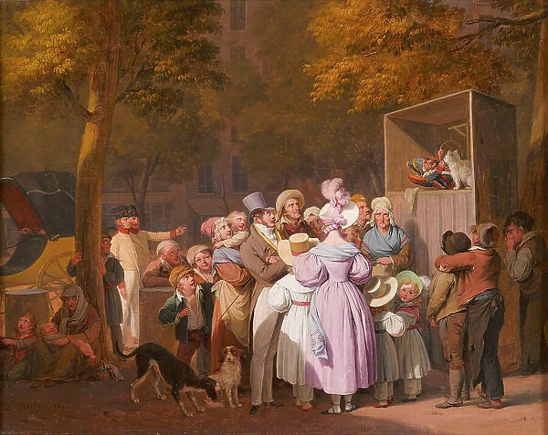 Le Spectacle ambulant de Polichinelle, 1832. Creator: Boilly, Louis-Léopold (1761-1845)