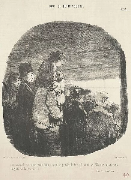 Le spectacle est une chose bonne pour le peuple de Paris... 19th century. Creator: Honore Daumier