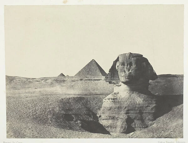 Le Sphynx vu de Face, Egypte Moyenne, 1849  /  51, printed 1852. Creator: Maxime du Camp