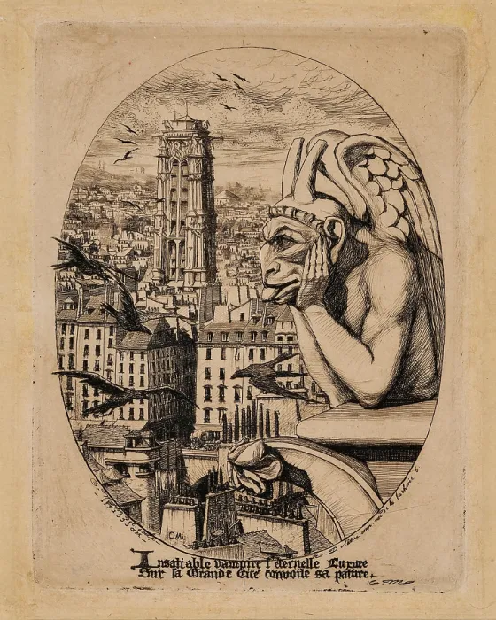 Framed Print : Le Stryge (The Vampire), 1853. Creator: Meryon, Charles (1821-1868) Framed Print : Le Stryge (The Vampire), 1853. Creator: Meryon, Charles (1821-1868)
