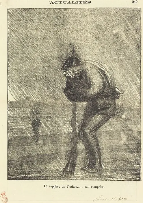 Framed Print : Le supplice de tantale... eau comprise, 1870. Creator: Honore Daumier Framed Print : Le supplice de tantale... eau comprise, 1870. Creator: Honore Daumier