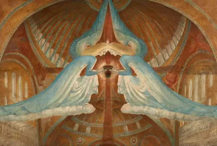 Framed Print : Le symbole du Graal, 1940. Creator: Delville, Jean (1867-1953) Framed Print : Le symbole du Graal, 1940. Creator: Delville, Jean (1867-1953)