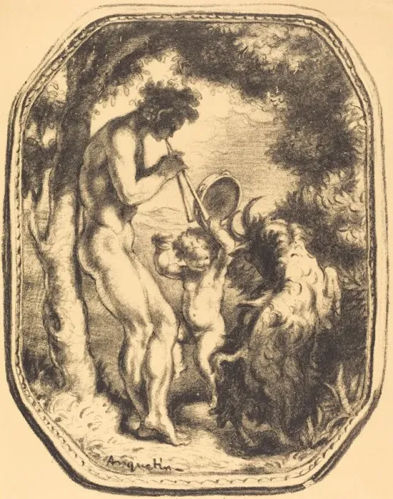 Framed Print : Le Talion; La Cage; Ceux qui restent; Fortune, 1898. Creator: Louis Anquetin Framed Print : Le Talion; La Cage; Ceux qui restent; Fortune, 1898. Creator: Louis Anquetin