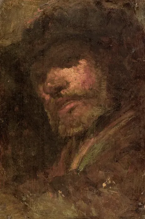Framed Print : Le Tambour, tête d'homme d'après Rembrandt, 1853. Creator: Felix Francois Georges Philibert Ziem Framed Print : Le Tambour, tête d'homme d'après Rembrandt, 1853. Creator: Felix Francois Georges Philibert Ziem