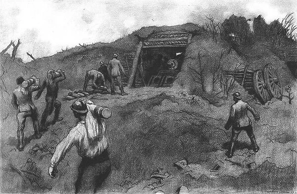 Le tir de la Lourde: 155 court en action, 1916. Creator: Unknown