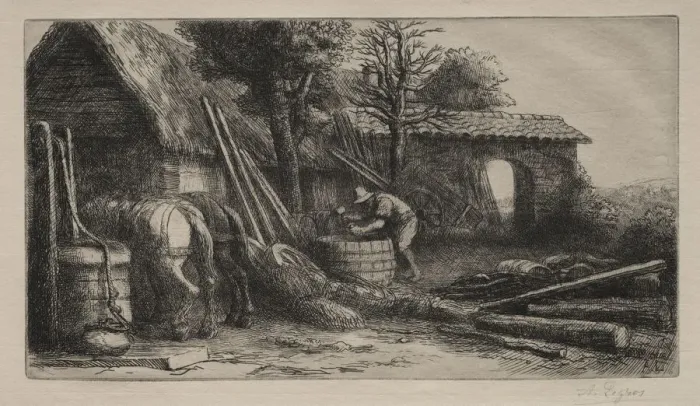 Framed Print : Le Tonnelier. Creator: Alphonse Legros (French, 1837-1911) Framed Print : Le Tonnelier. Creator: Alphonse Legros (French, 1837-1911)