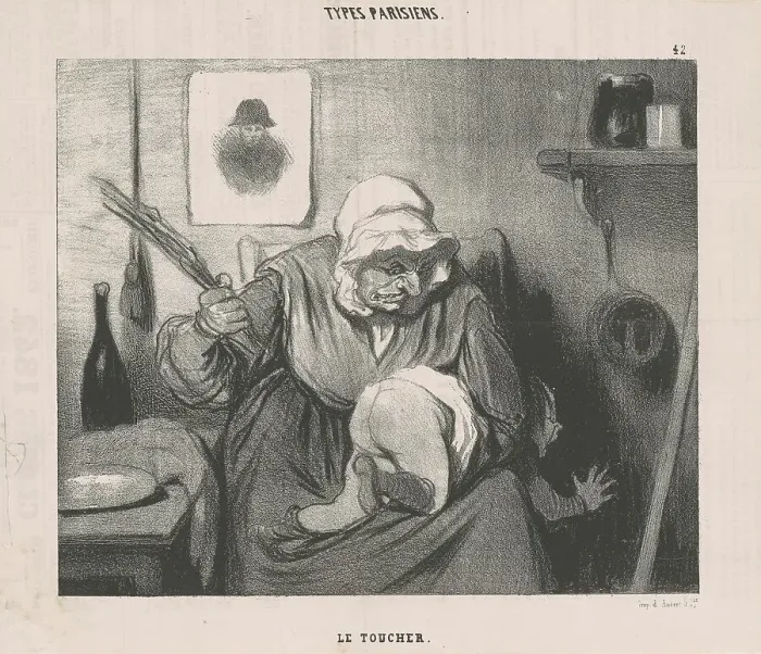 Framed Print : Le Toucher, 19th century. Creator: Honore Daumier Framed Print : Le Toucher, 19th century. Creator: Honore Daumier