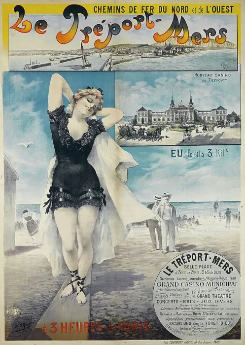 Framed Print : Le Tréport-Mers. Chemins de fer du Nord et de l'Ouest, 1897. Creator: Gray (Boulanger), Henri (1858-1924) Framed Print : Le Tréport-Mers. Chemins de fer du Nord et de l'Ouest, 1897. Creator: Gray (Boulanger), Henri (1858-1924)