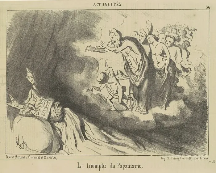 Framed Print : Le triomphe du paganisme, 19th century. Creator: Honore Daumier Framed Print : Le triomphe du paganisme, 19th century. Creator: Honore Daumier