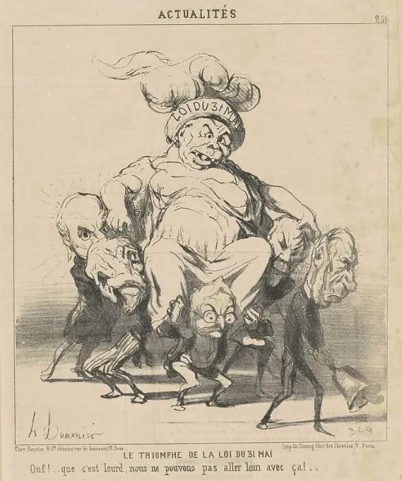 Framed Print : Le triomphe de la loi du 31 Mai, 19th century. Creator: Honore Daumier Framed Print : Le triomphe de la loi du 31 Mai, 19th century. Creator: Honore Daumier