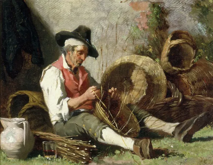 Framed Print : Le vannier, mid-late 19th century. Creator: Auguste Dutuit