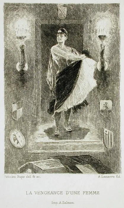 Framed Print : Le Vengeance d'une femme, 1886. Creator: Félicien Rops Framed Print : Le Vengeance d'une femme, 1886. Creator: Félicien Rops