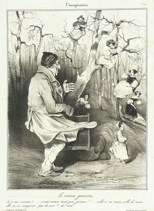 Framed Print : Le vieux garçon, 1833. Creator: Honore Daumier Framed Print : Le vieux garçon, 1833. Creator: Honore Daumier