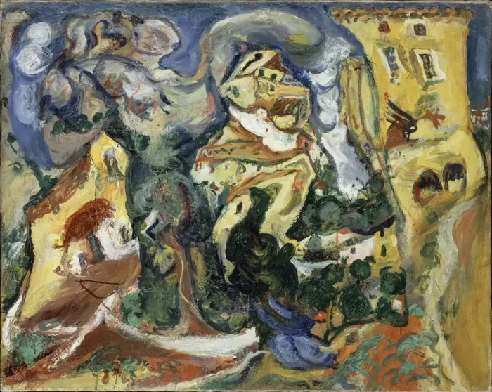 Framed Print : Le Village, ca 1923. Creator: Soutine, Chaim (1893-1943) Framed Print : Le Village, ca 1923. Creator: Soutine, Chaim (1893-1943)