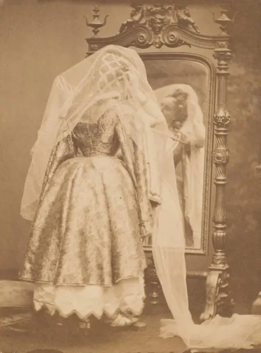 Framed Print : Le voile, 1860s. Creator: Pierre-Louis Pierson Framed Print : Le voile, 1860s. Creator: Pierre-Louis Pierson