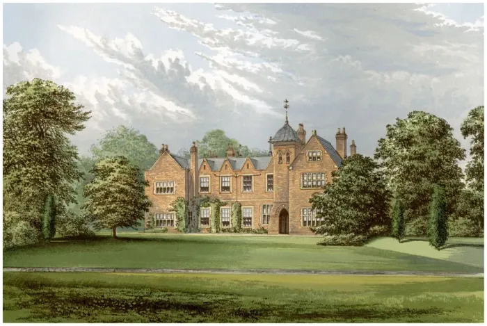 Framed Print : Lea, Lincolnshire, home of Baronet Anderson, c1880 Framed Print : Lea, Lincolnshire, home of Baronet Anderson, c1880