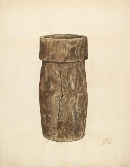 Framed Print : Lead Miners Wooden Bucket, c. 1940. Creators: Arthur Stewart, Paul Poffinbarger Framed Print : Lead Miners Wooden Bucket, c. 1940. Creators: Arthur Stewart, Paul Poffinbarger
