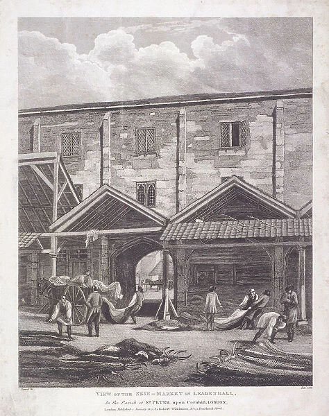 Leadenhall Market, London, 1825. Artist: Thomas Dale