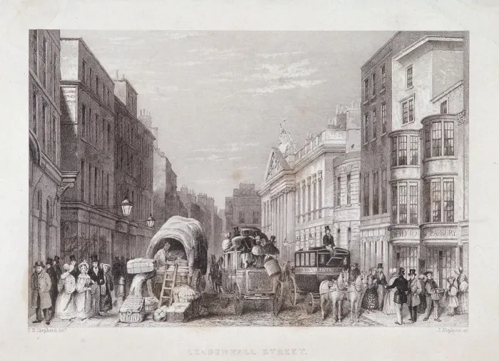 Framed Print : Leadenhall Street, London, c1837. Artist: J Hopkins Framed Print : Leadenhall Street, London, c1837. Artist: J Hopkins
