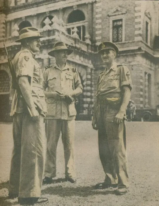 Framed Print : Leaders in the Burma Campaign met in Rangoon after the citys fall on May 3, 1945, 1945 Framed Print : Leaders in the Burma Campaign met in Rangoon after the citys fall on May 3, 1945, 1945
