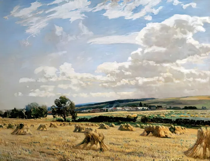 Framed Print : Leading - East Linton, 1905. Creator: Robert Noble Framed Print : Leading - East Linton, 1905. Creator: Robert Noble