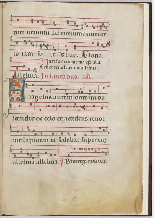 Framed Print : Leaf 3 from an antiphonal fragment, c. 1275. Creator: Unknown Framed Print : Leaf 3 from an antiphonal fragment, c. 1275. Creator: Unknown