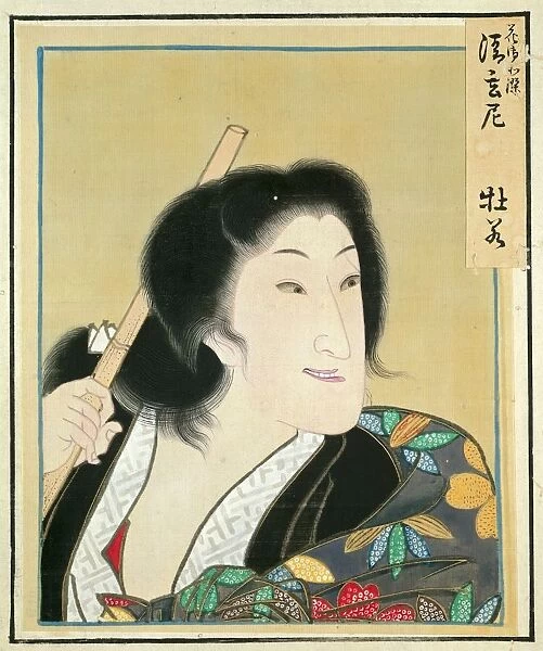 Leaf from Album of Actor Portraits, c. 1790-1810. Creator: Shorakusai (Japanese)