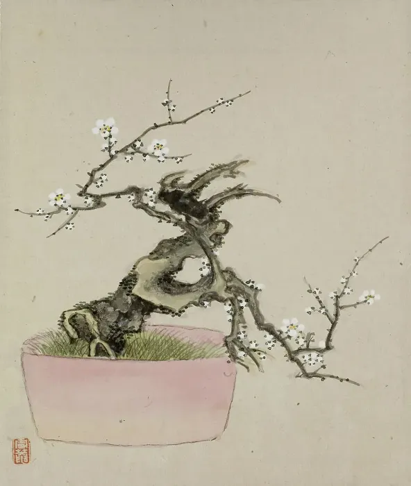 Framed Print : Leaf from Album Depicting Birds, Flowers, Landscapes, and Flower Pots, 1876. Creator: Yoshizawa Setsuan Framed Print : Leaf from Album Depicting Birds, Flowers, Landscapes, and Flower Pots, 1876. Creator: Yoshizawa Setsuan