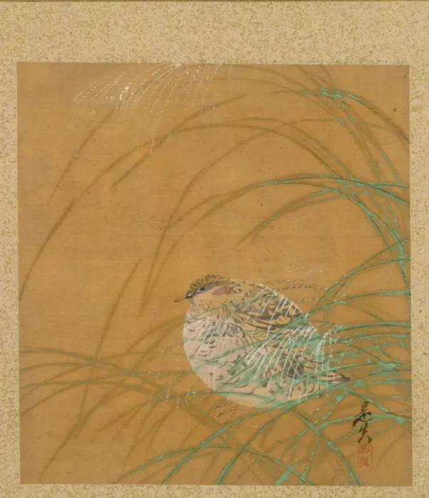 Framed Print : Leaf from Album of Seasonal Themes: Shoreline with Birds, 1847. Creator: Shibata Zeshin (Japanese