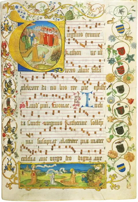 Framed Print : Leaf from Antiphonary for Elisabeth von Gemmingen, c. 1504. Artist: Anonymous