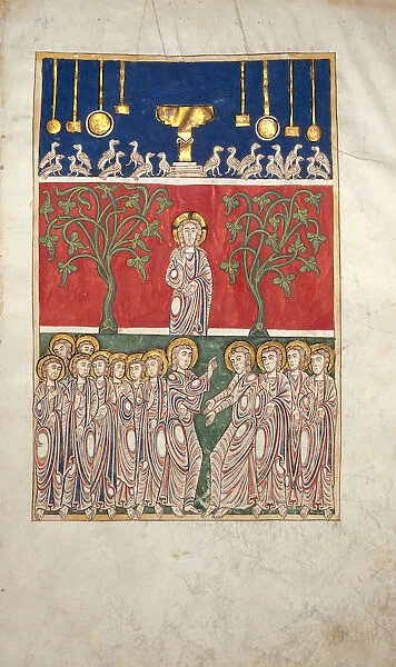 Leaf from a Beatus Manuscript: the Opening of the Fifth Seal, ca. 1180. Creator: Unknown