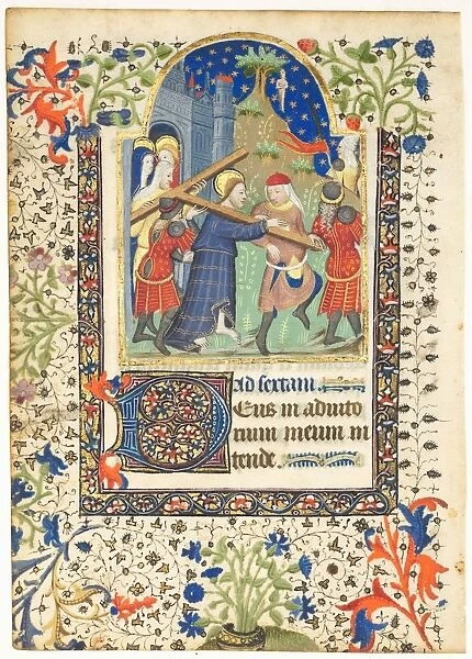 Leaf from a Book of Hours: Christ Carrying the Cross (Sext, Hours of the Cross), c