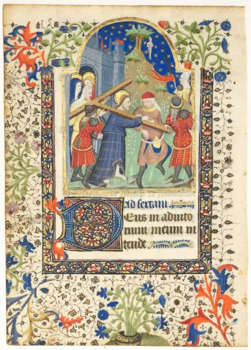 Framed Print : Leaf from a Book of Hours: Christ Carrying the Cross (Sext, Hours of the Cross), c Framed Print : Leaf from a Book of Hours: Christ Carrying the Cross (Sext, Hours of the Cross), c