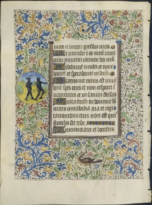 Framed Print : Leaf from a Book of Hours: Two Devils (verso), c. 1460. Creator: Coetivy Master (French) Framed Print : Leaf from a Book of Hours: Two Devils (verso), c. 1460. Creator: Coetivy Master (French)