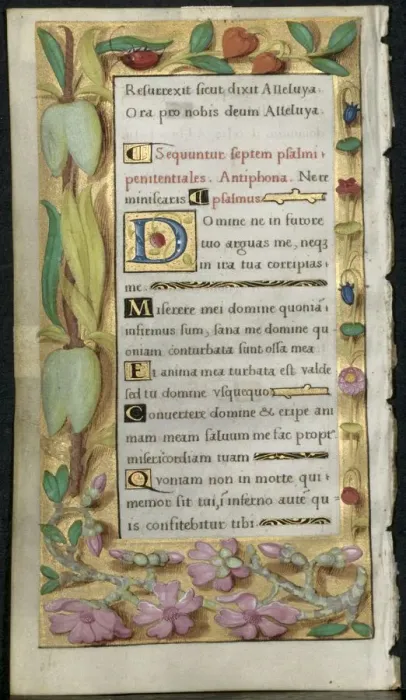 Framed Print : Leaf from a Book of Hours: Penitential Psalms, c. 1530-1535. Creator: Noel Bellemare (French Framed Print : Leaf from a Book of Hours: Penitential Psalms, c. 1530-1535. Creator: Noel Bellemare (French