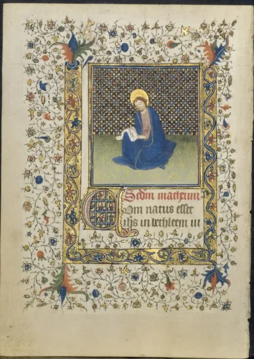 Framed Print : Leaf from a Book of Hours: St. Matthew, c. 1415-20. Creator: Limbourg Brothers (Netherlandish) Framed Print : Leaf from a Book of Hours: St. Matthew, c. 1415-20. Creator: Limbourg Brothers (Netherlandish)
