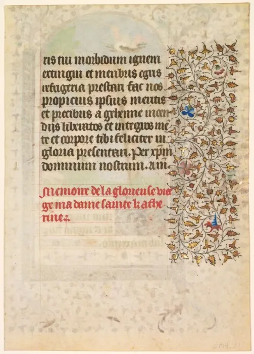 Framed Print : Leaf from a Book of Hours: Text (verso), c. 1415. Creator: Boucicaut Master (French Framed Print : Leaf from a Book of Hours: Text (verso), c. 1415. Creator: Boucicaut Master (French